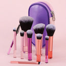 Kit com 10 Mini Pincéis de Maquiagem Premium + Estojo para Viagem