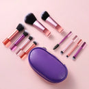 Kit com 10 Mini Pincéis de Maquiagem Premium + Estojo para Viagem