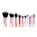 Kit com 10 Mini Pincéis de Maquiagem Premium + Estojo para Viagem